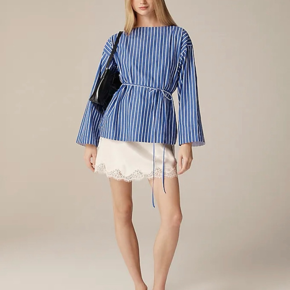 J. Crew Blue and White Striped Top